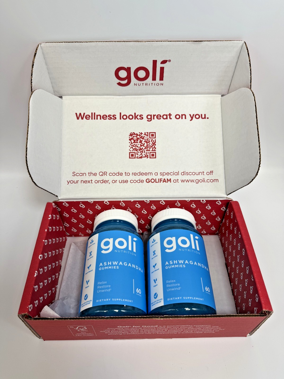 2-Pack Goli Ashwagandha Gummies with KSM-66 and Vitamin D 120 Gummies EXP 02/28