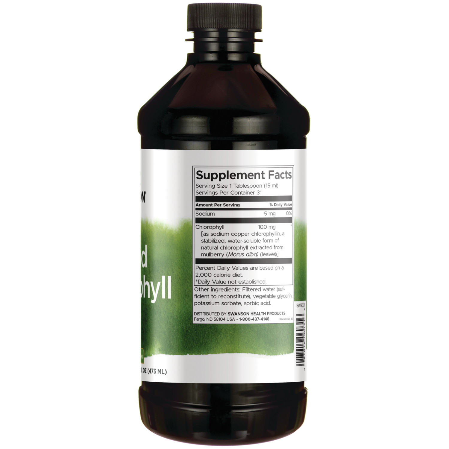 Swanson Liquid Chlorophyll – Water-Soluble Chlorophyll Derived from Alfalfa L…