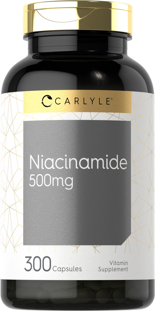Niacinamide 500mg | 300 Capsules | Non-GMO, Gluten Free Supplement | by Carlyle