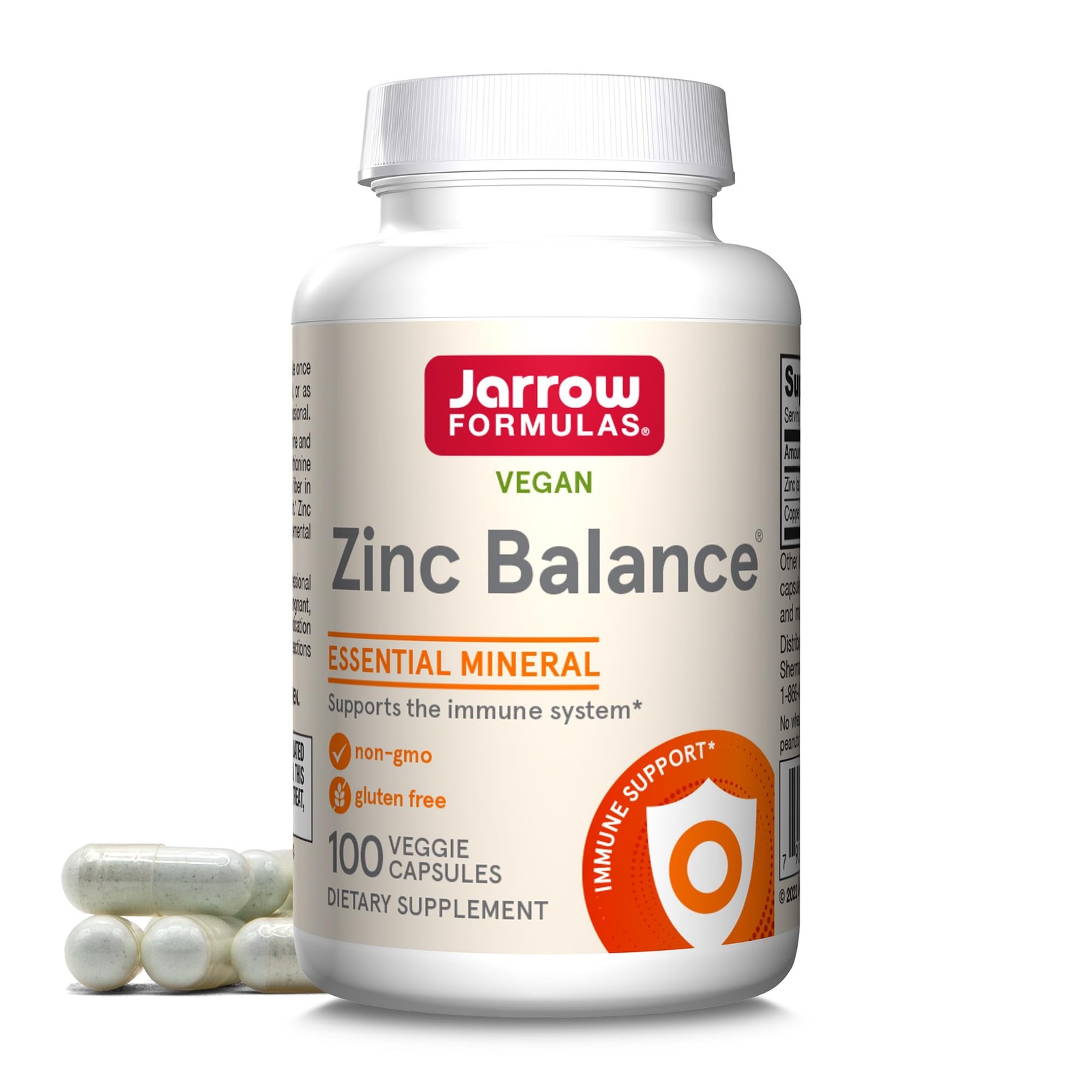 Jarrow Formulas Zinc Balance 15mg Zinc with Copper Immune Support 100 Veggie Cap
