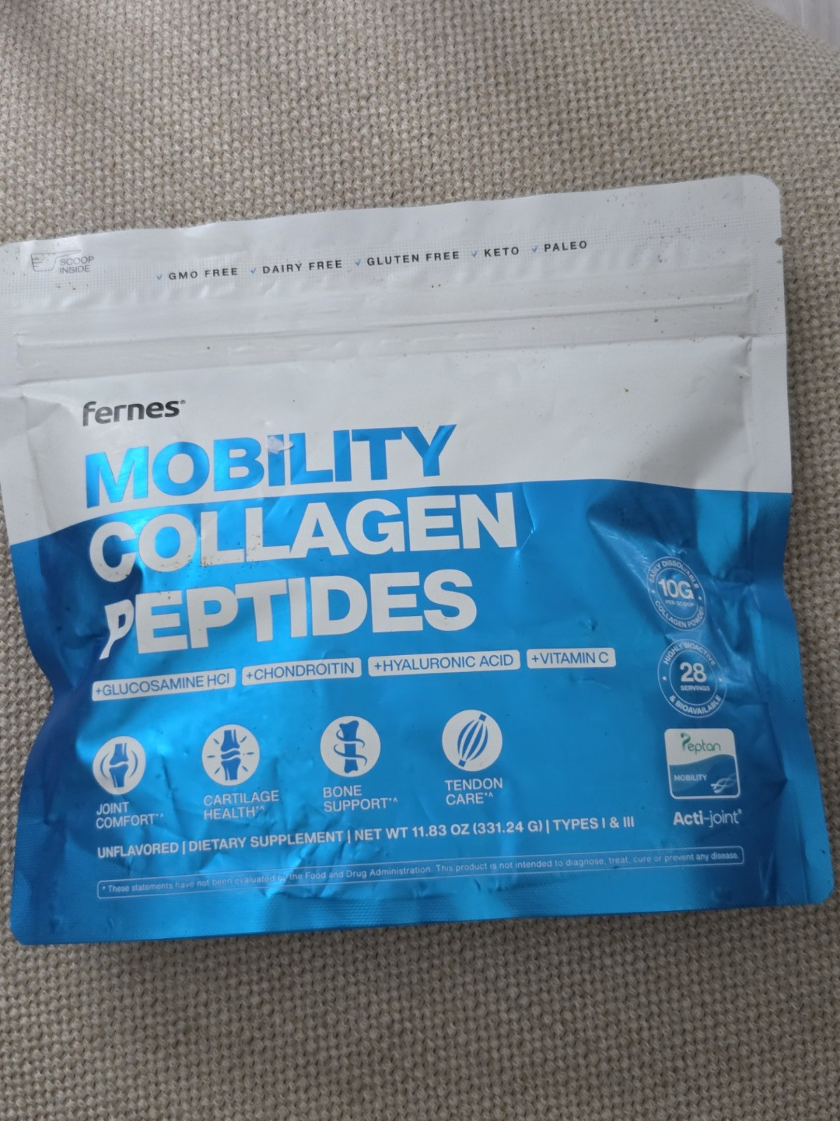 FERNES Mobility COLLAGEN PEPTIDES Powder with Glucosamine Chondroitin