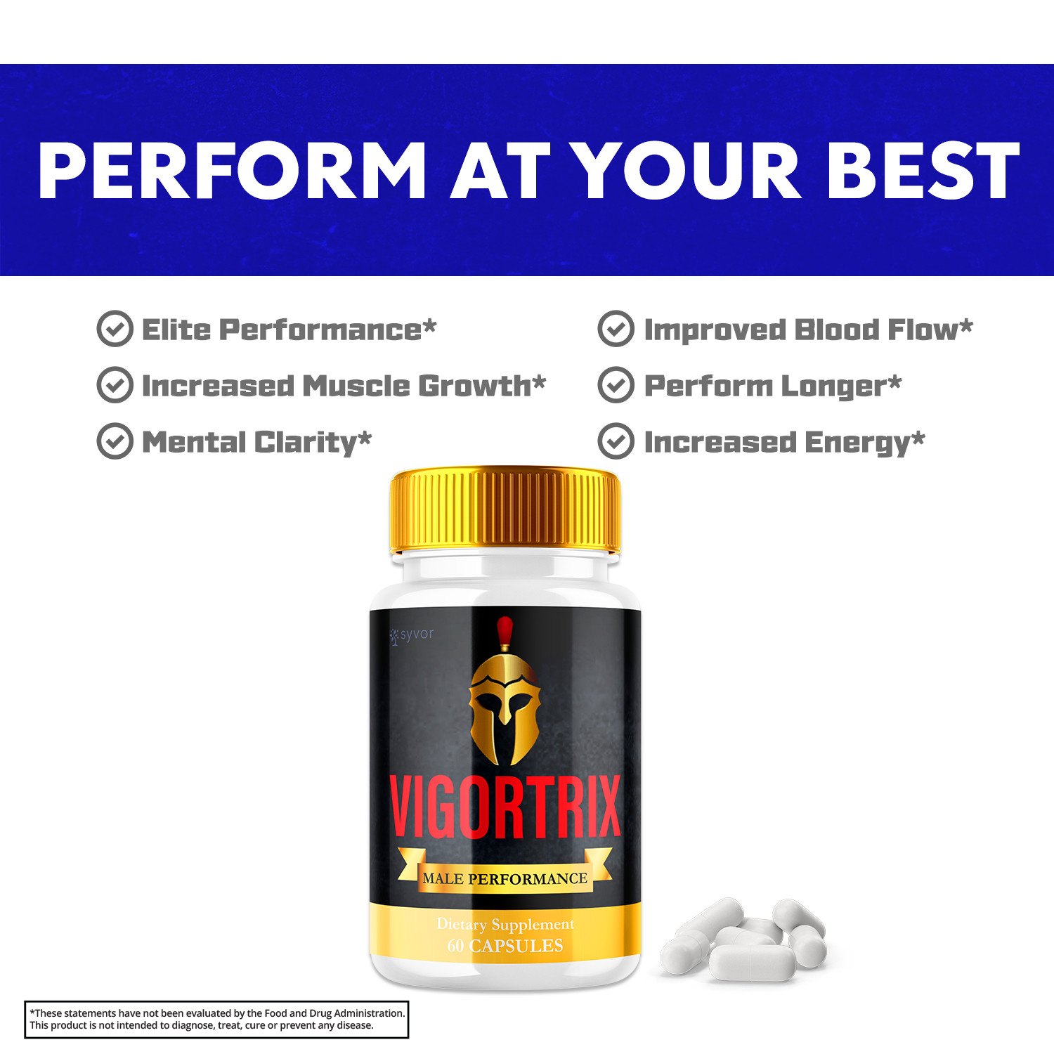 (3 Pack) Vigortrix Male Pills Maximize Energy, Vitality & Stamina 180 Capsules