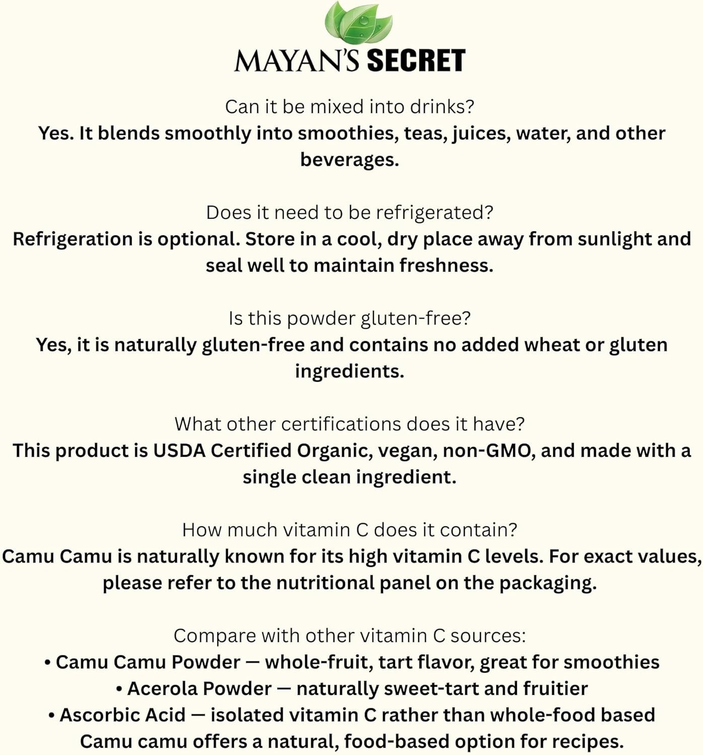 Organic CAMU CAMU fruit powder 3.5 oz Improve Mood, Vit C Max, Antioxidant