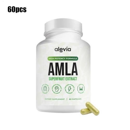 3PCS Alevia Organic Amla Capsules 1000mg Indian Gooseberry Amla Fruit Supplement