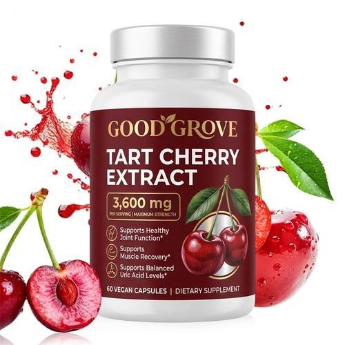 Good Grove Tart Cherry Extract Capsules 60 PCS, Non-GMO Vegan 3600mg