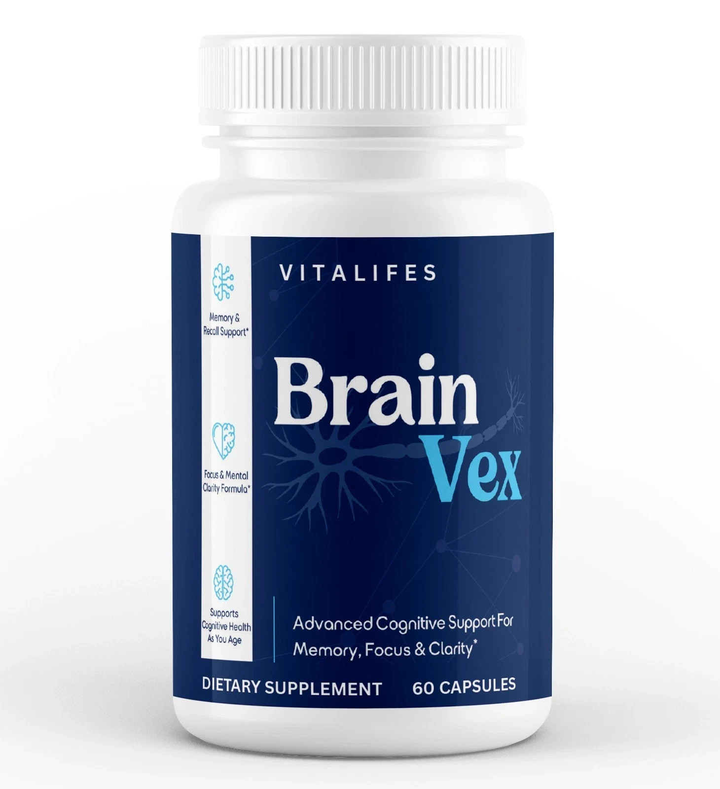 (3 Pack) BrainVex Nootropic All Natural Brain Supplement Brain Vex 60 Capsules