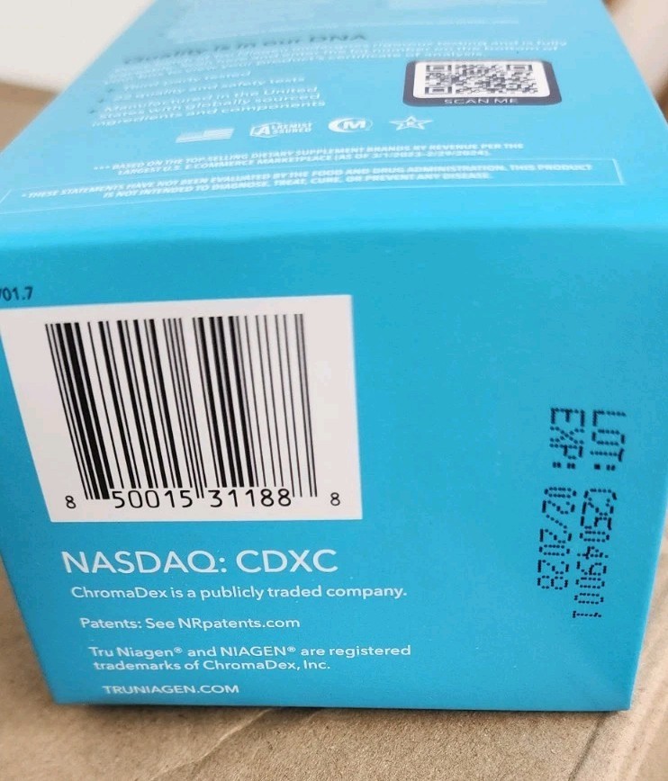 Tru Niagen Nicotinamide Riboside Chloride 300 mg 120 Vegetarian Capsules 02/28