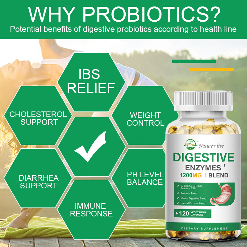 Nature’s Live Digestive Enzymes 120 Capsules,Constipation & Bloating Relief