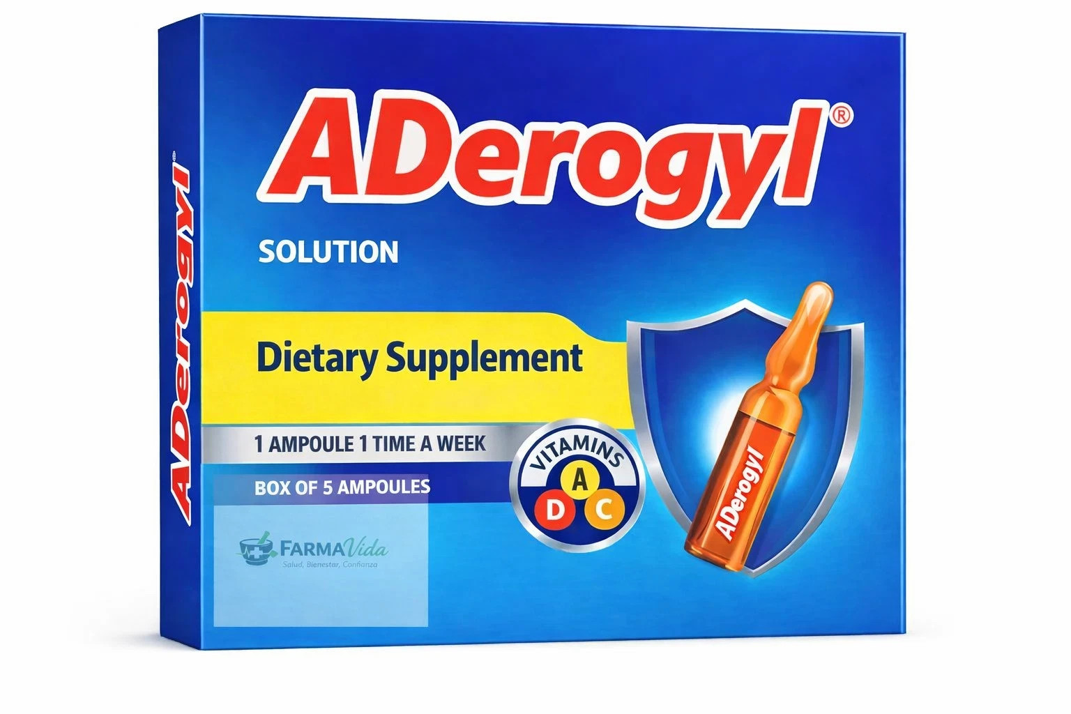 Aderogyl Solution Dietary Supplement with Vitamins, Honey, Propolis 5 per pack