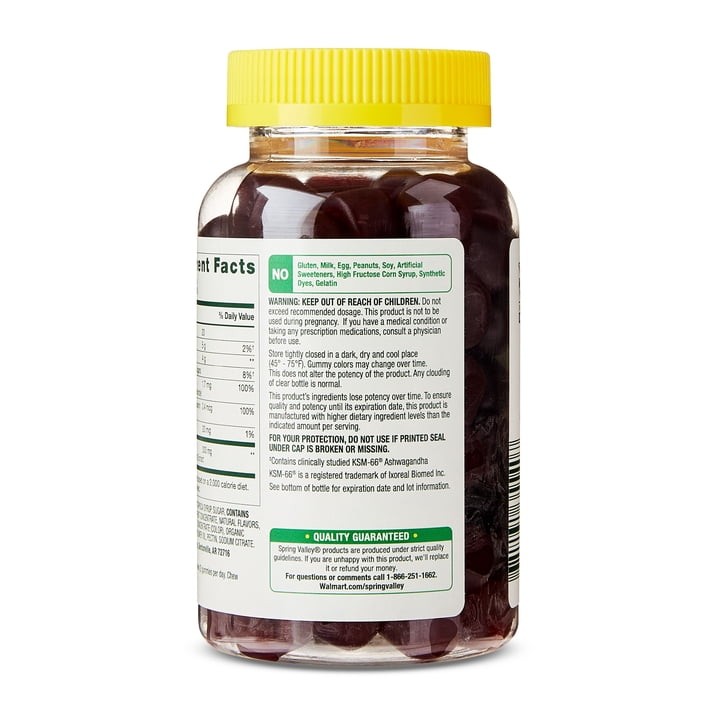 Spring Valley Ashwagandha Gummies Cherry Stress Support 60 Count