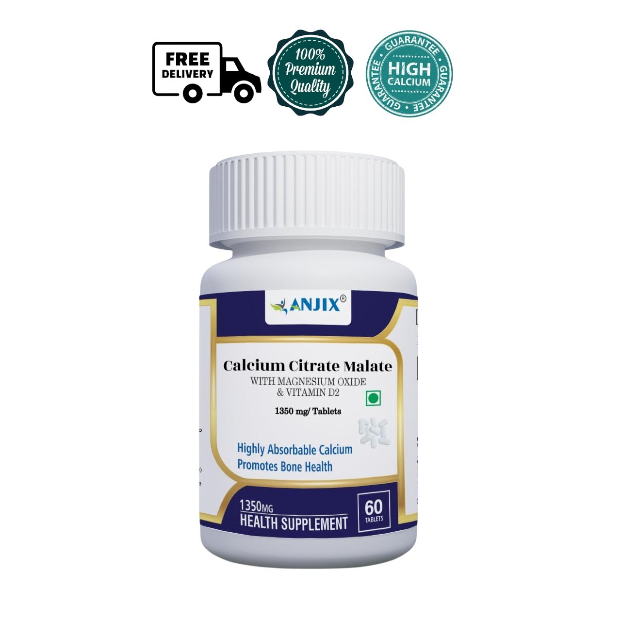Calcium Citrate Malate D2 Magnesium 60 Tablets Bone Support