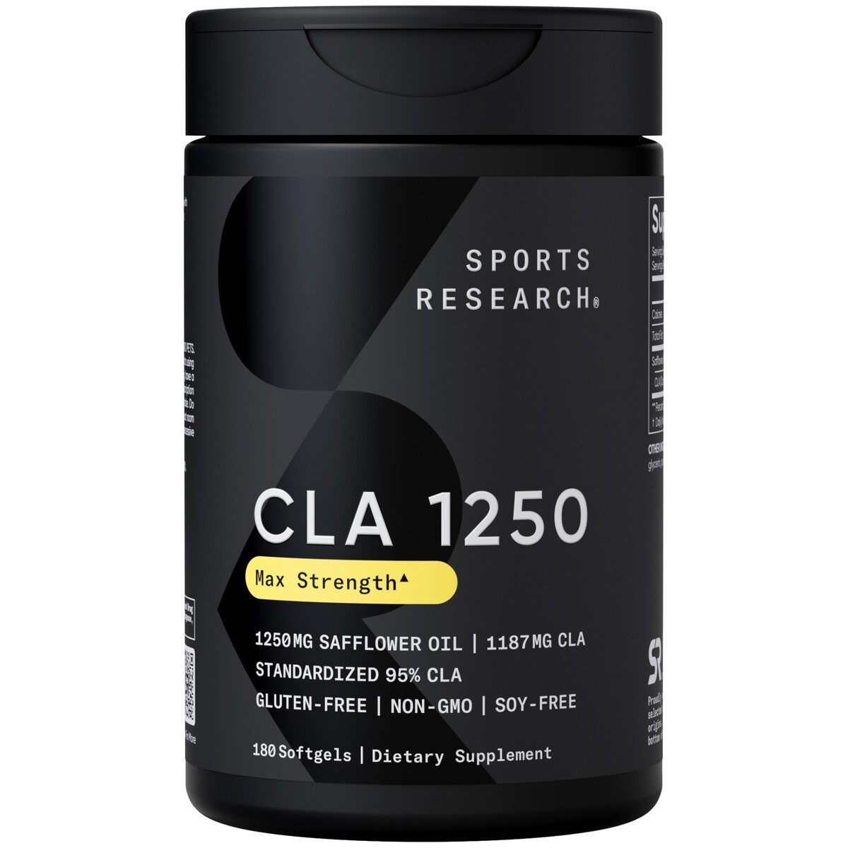 CLA 1250mg Active Conjugated Linoleic Acid, Soy & Gluten Free (180 Softgels)