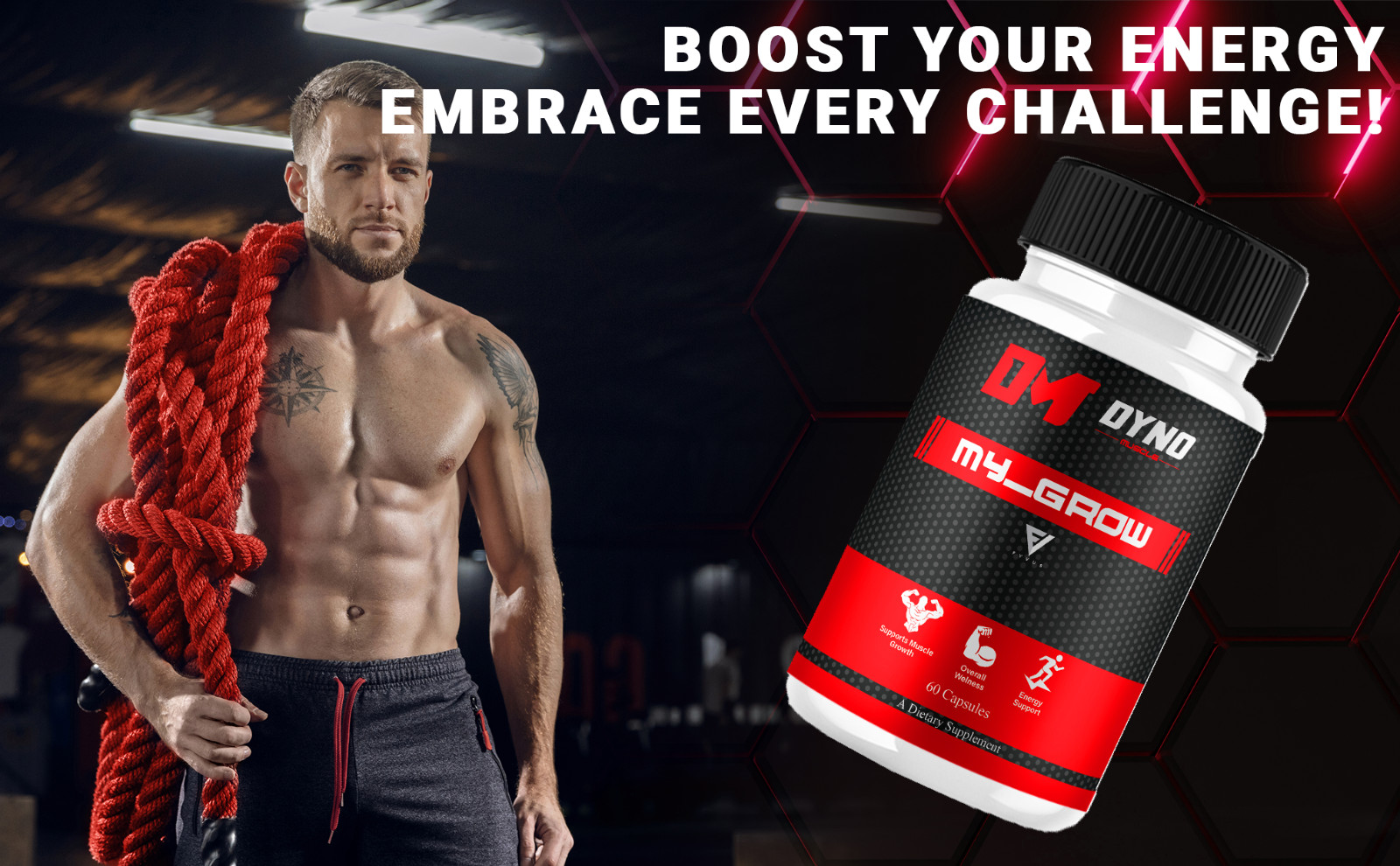 (2 Pack) Dyno My-Grow Muscle Support Dyno My-Grow Supplement (120 Capsules)