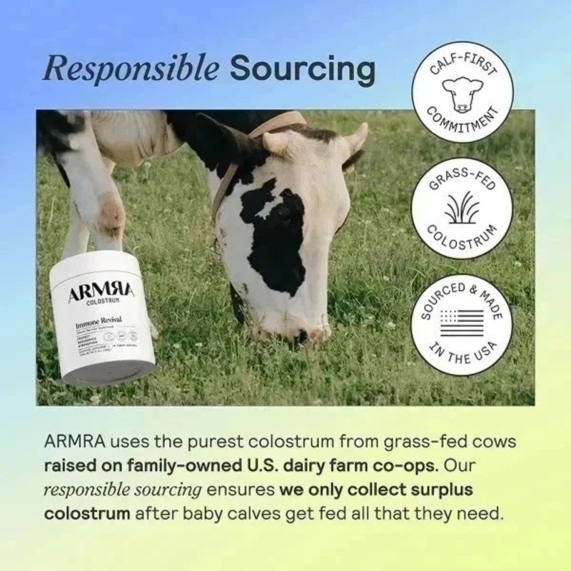 ARMRA Colostrum Powder Unflavored 120 Servings 120g Immune Support – 1-3 Bottles
