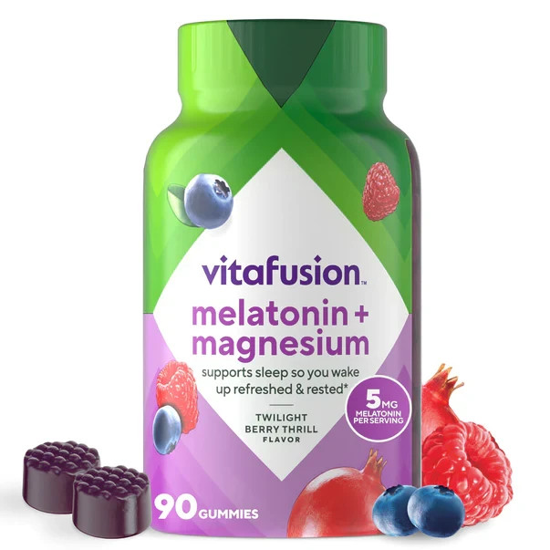 Vitafusion Melatonin (5mg) & Magnesium Berry Gummies – 90 Count (free shipping)