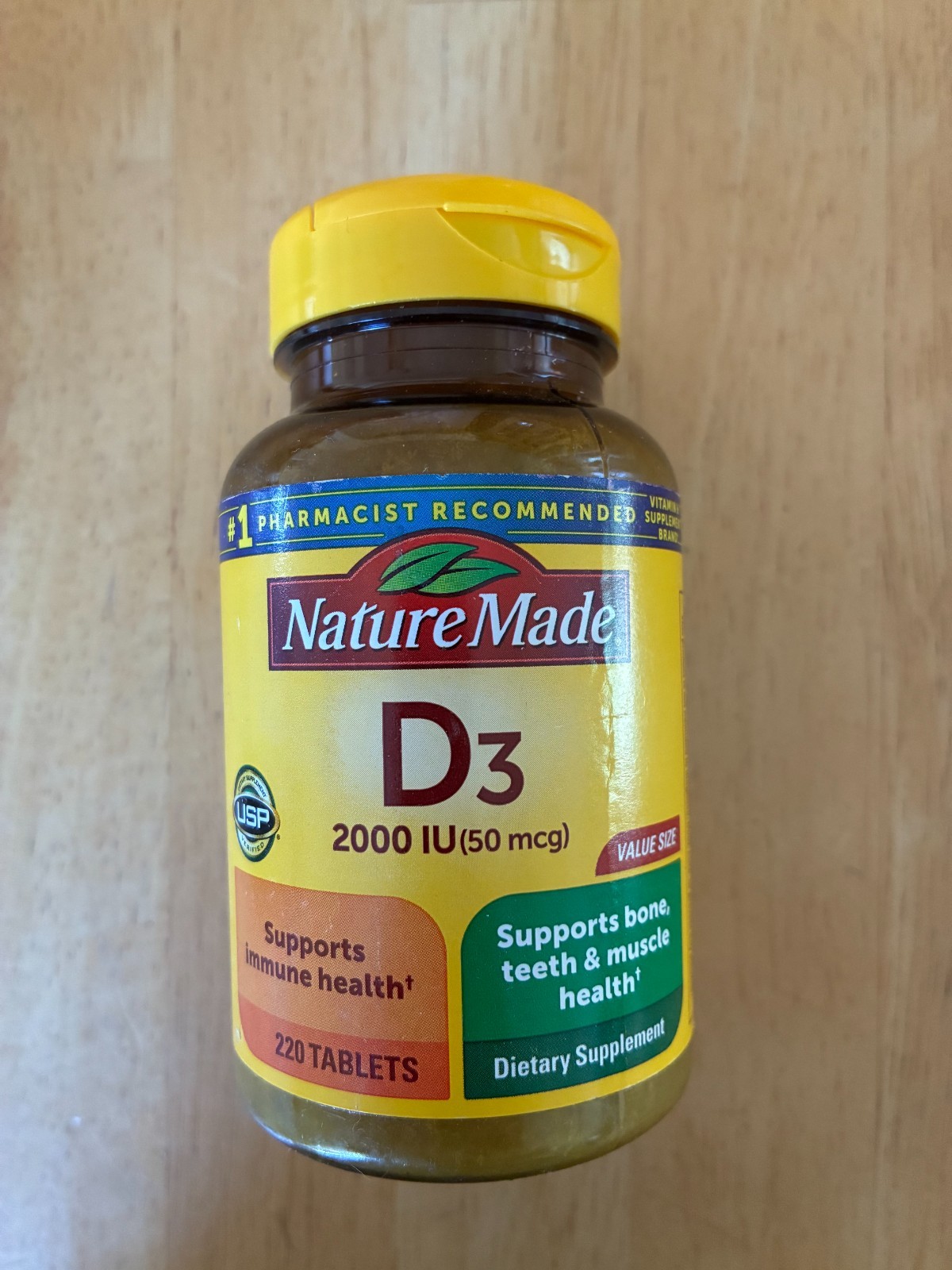 Nature Made Vitamin D3 2000iu 50mcg 220 Tablets Immune Health Supplement