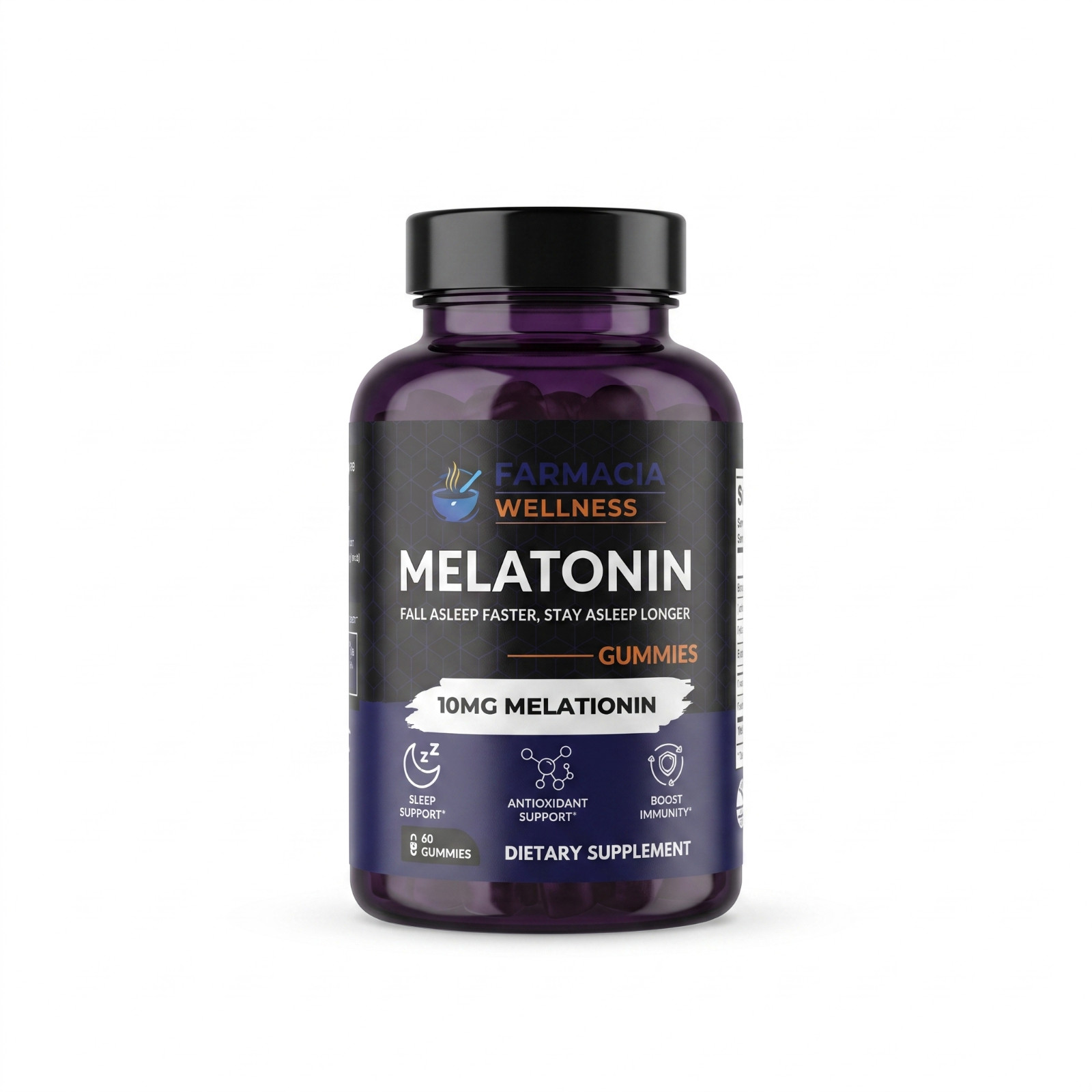 Farmacia Wellness Melatonin Gummies 10mg 60 Count Sleep & Immune Support