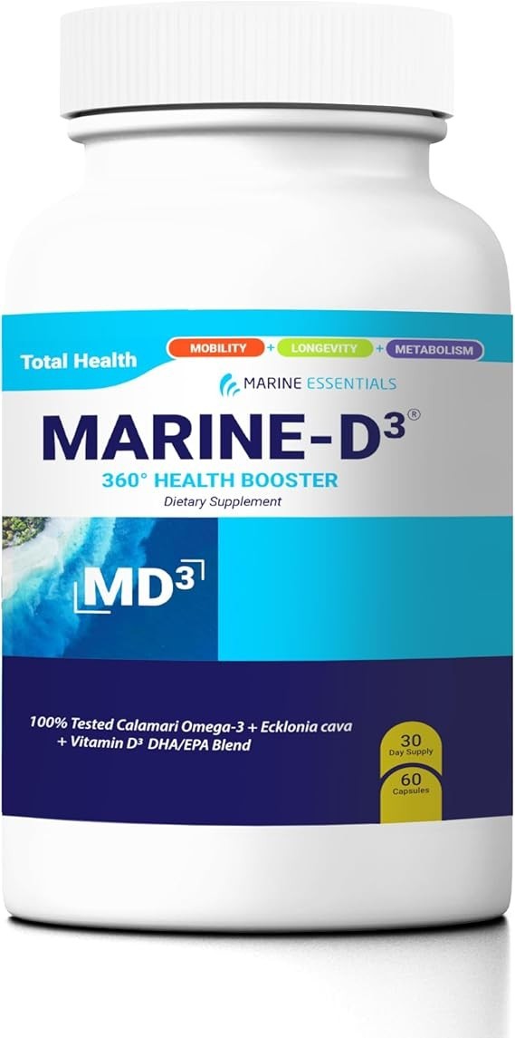Marine Essentials Marine D3 Omega 3 DHA EPA Calamari 60 Capsules | 3 Pack