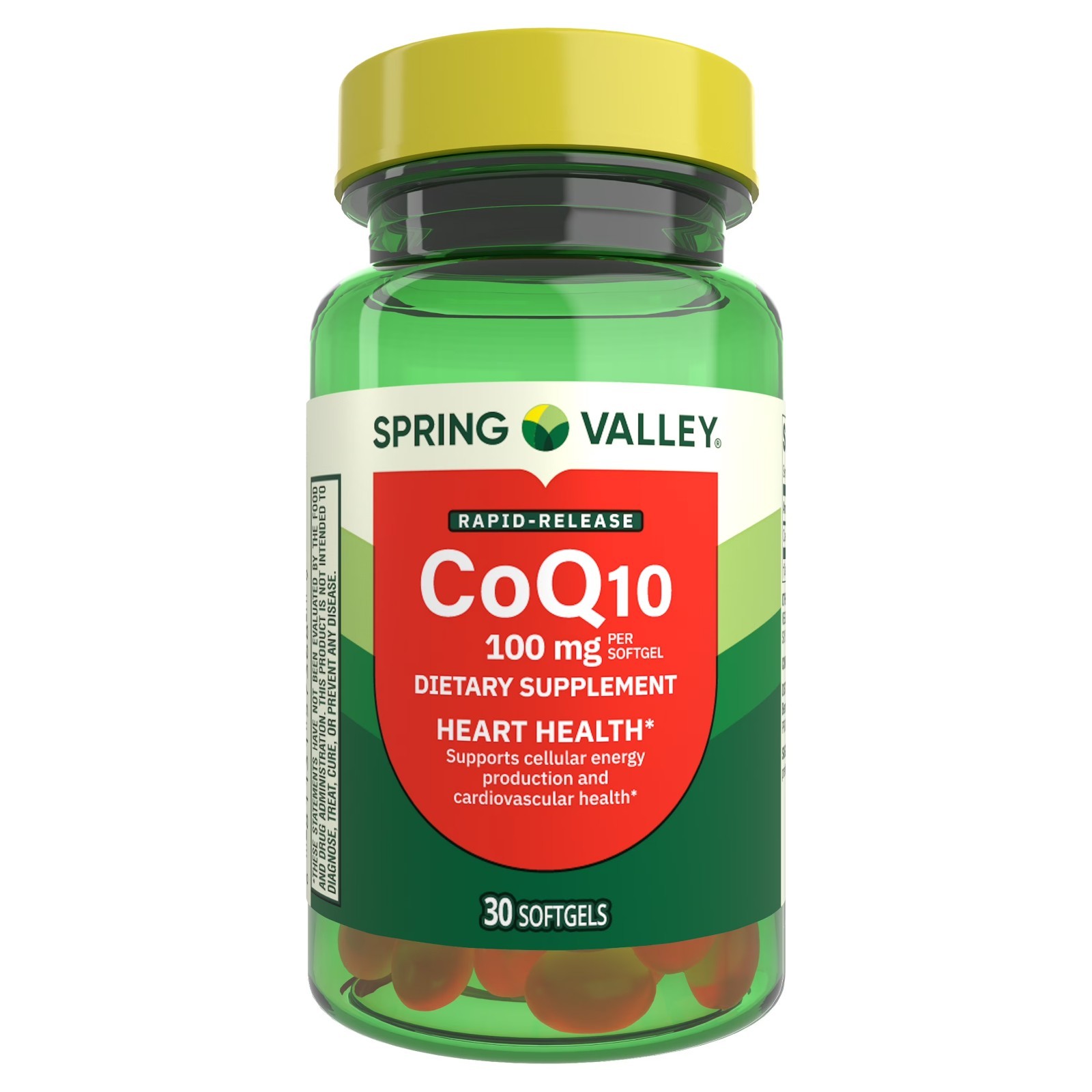 Spring Valley Rapid-Release CoQ10 Heart Health Dietary Softgels 100 mg, 60 Count