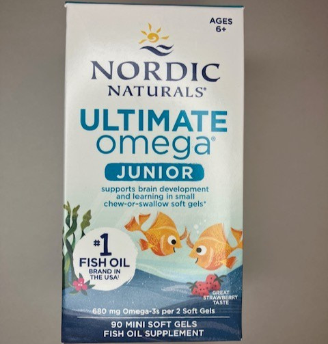 Nordic Naturals Ultimate Omega Jr Strawberry Soft Gel for Kids, 90 Ct Exp:04/29