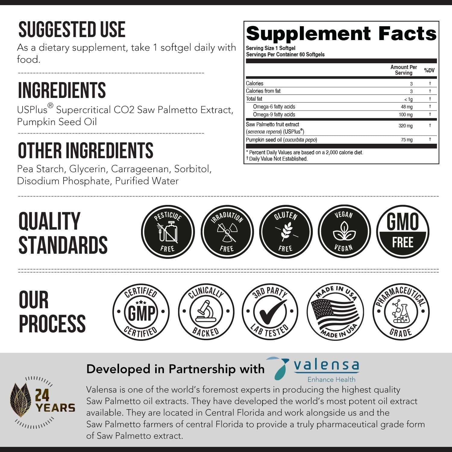 Saw Palmetto Extract 10X Potency + Pumpkin Seed Oil – Prostate Health & Hair Gro