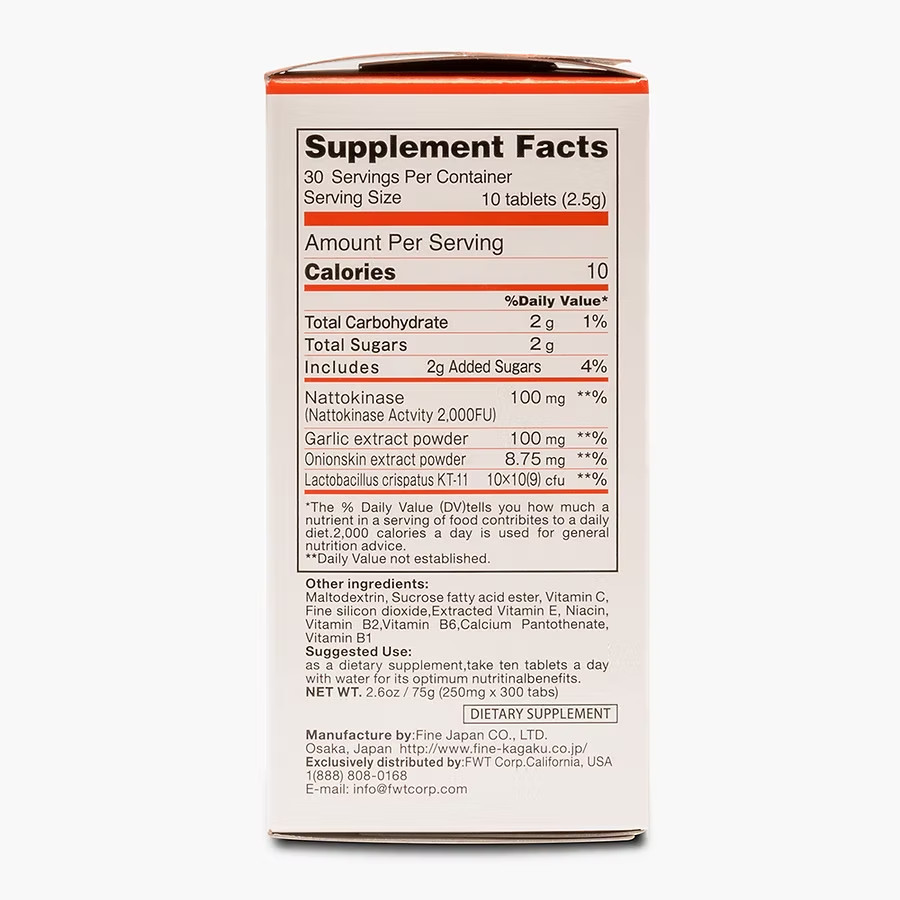 FINE JAPAN Nattokinase – 100% Japanese Fermented Soybeans (300 Capsules)