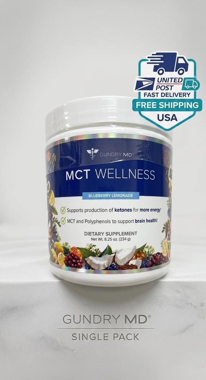 Gundry MD MCT Wellness Powder Blueberry Lemonade Flavor Diet Supplement 8.25 oz