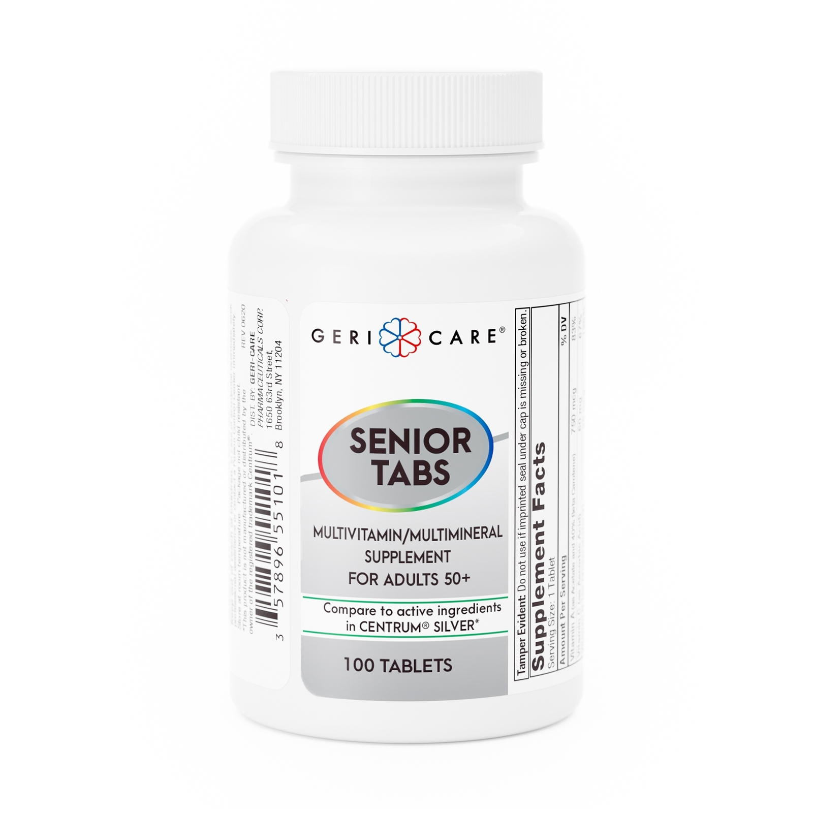 Geri-Care Multivitamin Tablet 551-01-GCP 12 Bottles 100 per Bottle
