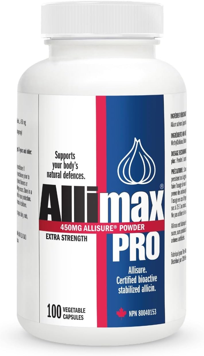 Allimax Pro 450mg 100 Vegicaps. Allicin Garlic Supplement to Support Your…