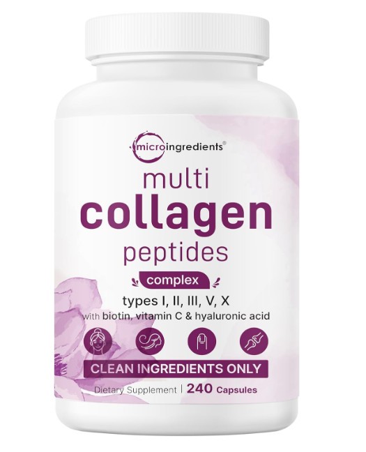 Micro Ingredients Multi Collagen Pills for Women & Men, 240 Capsules++