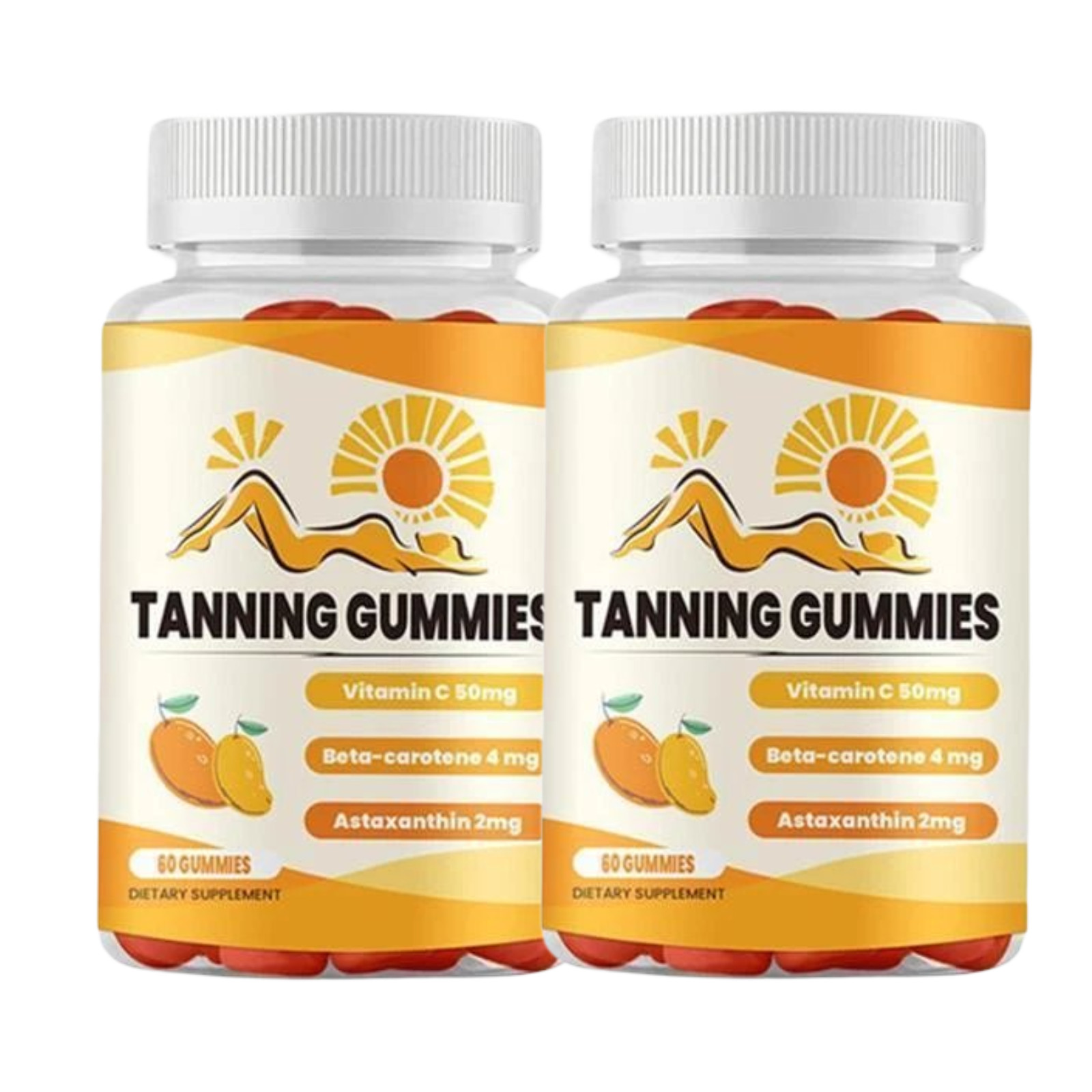 2-Pack Tanning Gummies – High Quality Natural Tanning Daily Relief Gummies – Hig