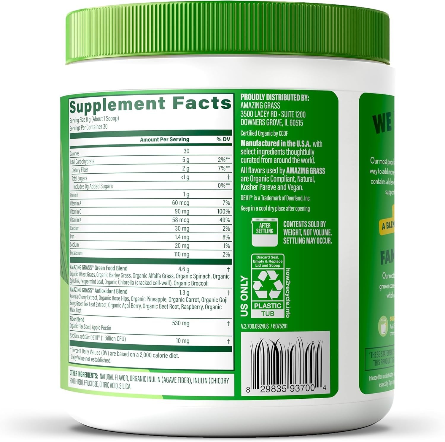 Amazing Grass Sweet Berry ORAC Greens Antioxidant Organic Superfood 30 Serv