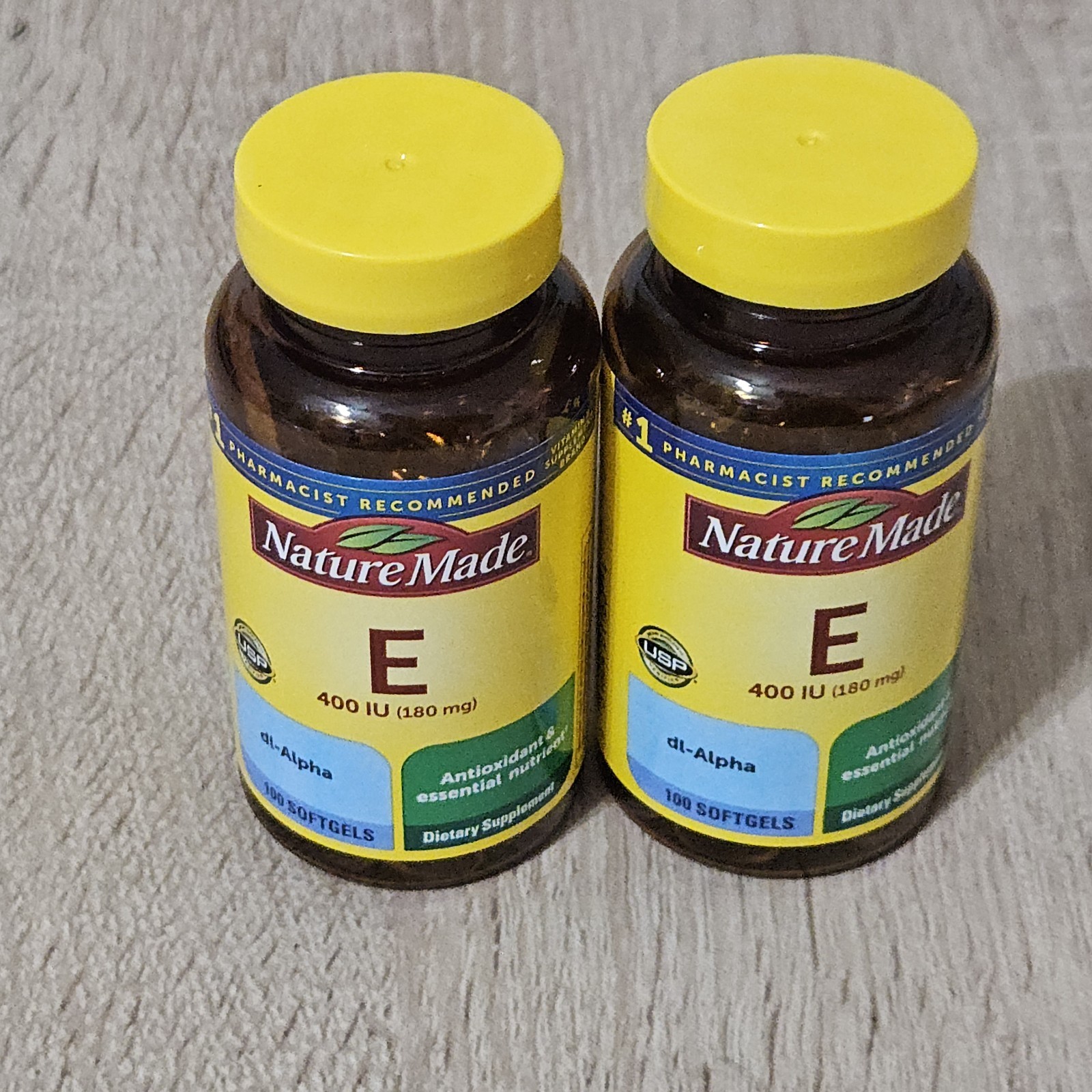 (2) Nature Made Vitamin E 400 Iu (180 mg) 100 Softgels Expiry 09/2030