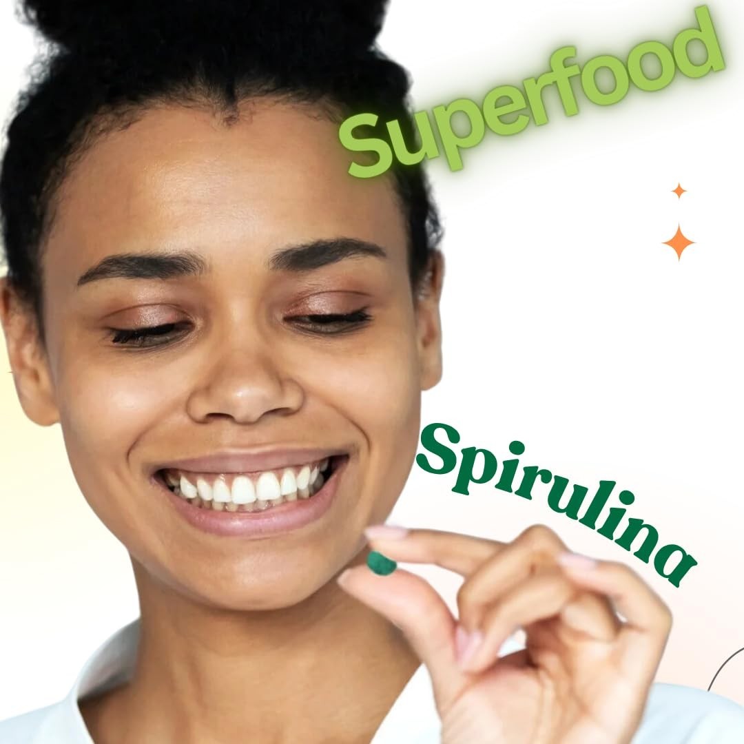 Premium Spirulina Tablets 500mg – 180 Count | Vegan, Gluten-Free, Non-GMO, Keto