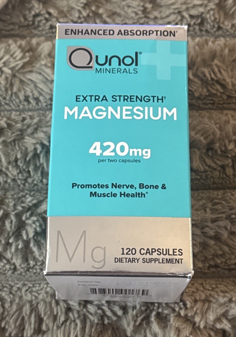 Qunol 420mg Mineral Magnesium Dietary Vegan Supplements Capsules 120ct 04/2027
