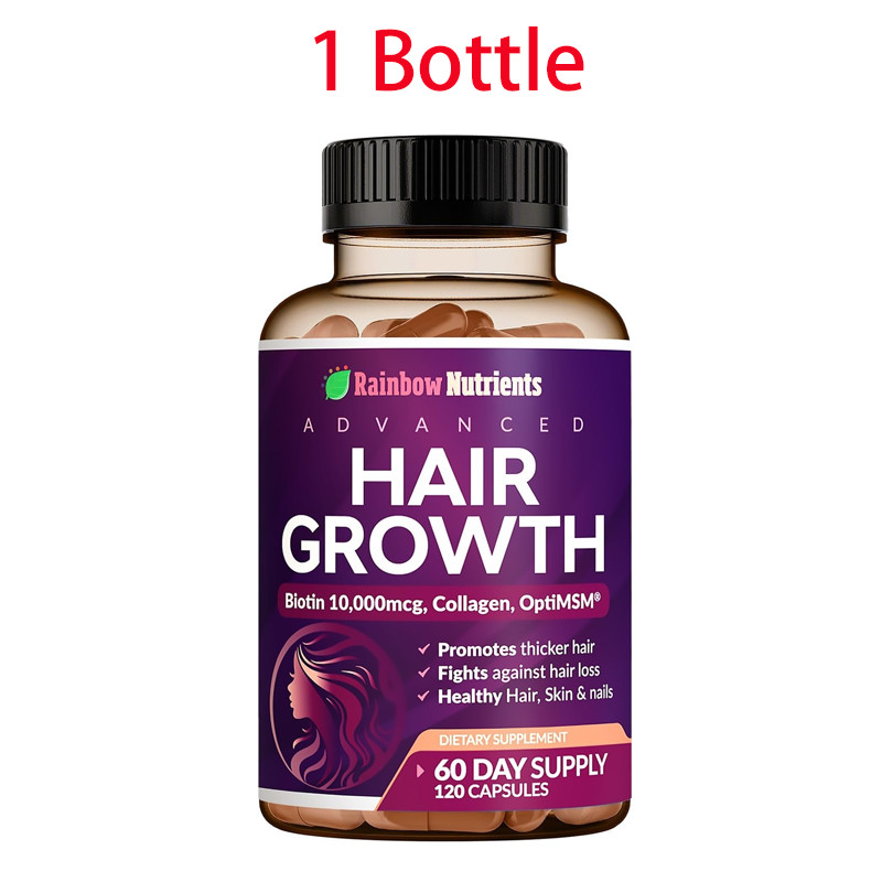 Rainbow Nutrients Hair Growth Vitamins for Women Biotin 10,000Mcg Collagen 120Ct