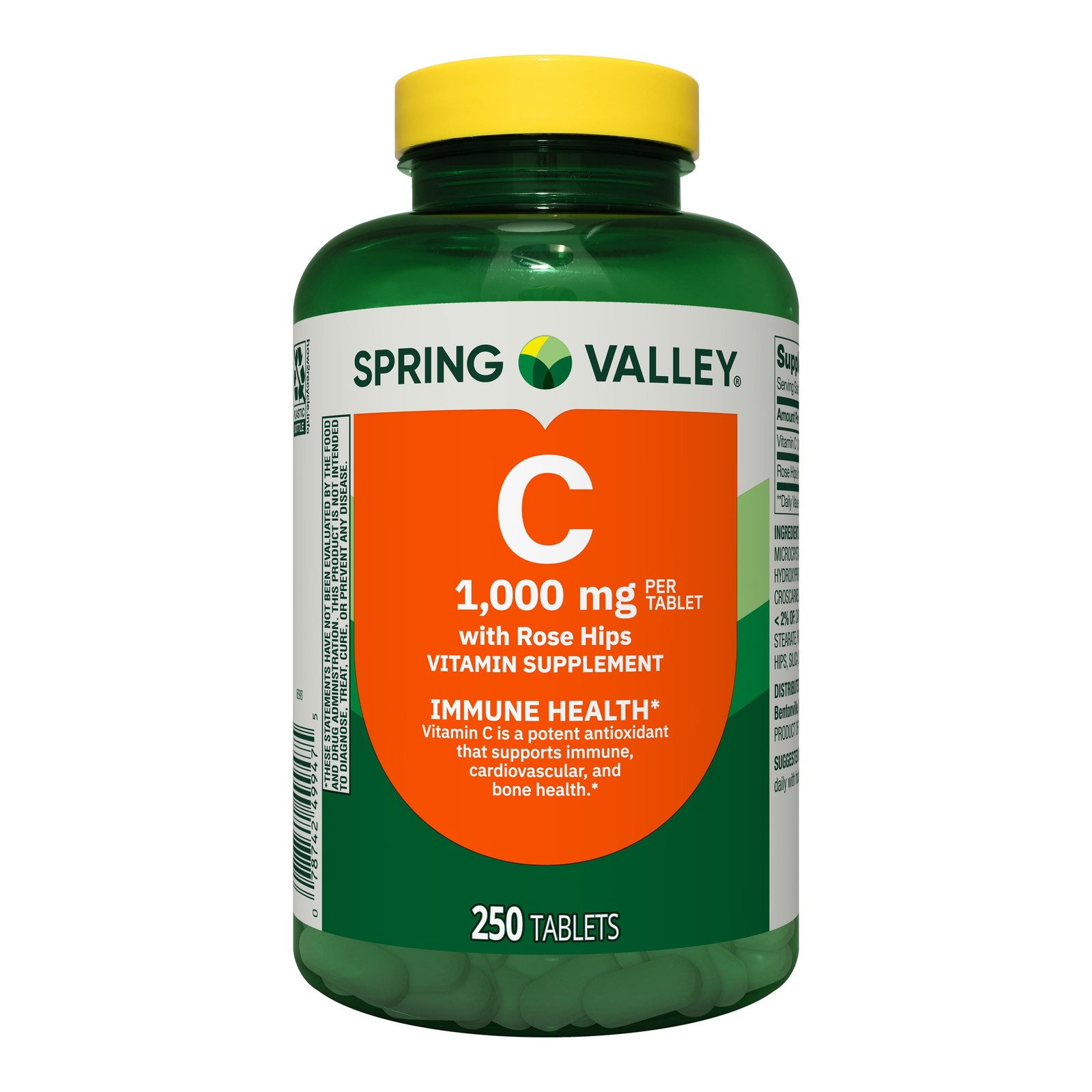 Vitamin C with Rose Hips Dietary Supplement Tablets, 1000 mg, 250 Count
