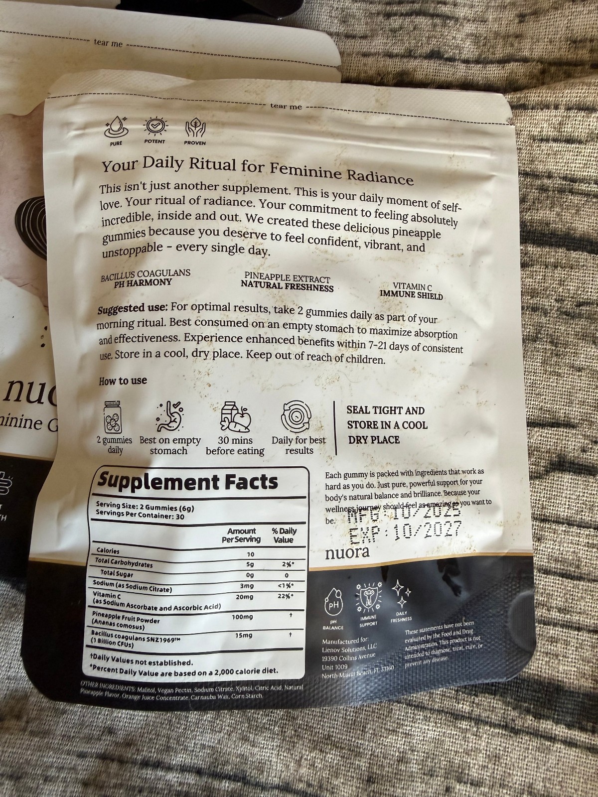 Nuora Best Probiotic for women, great tasting gummies