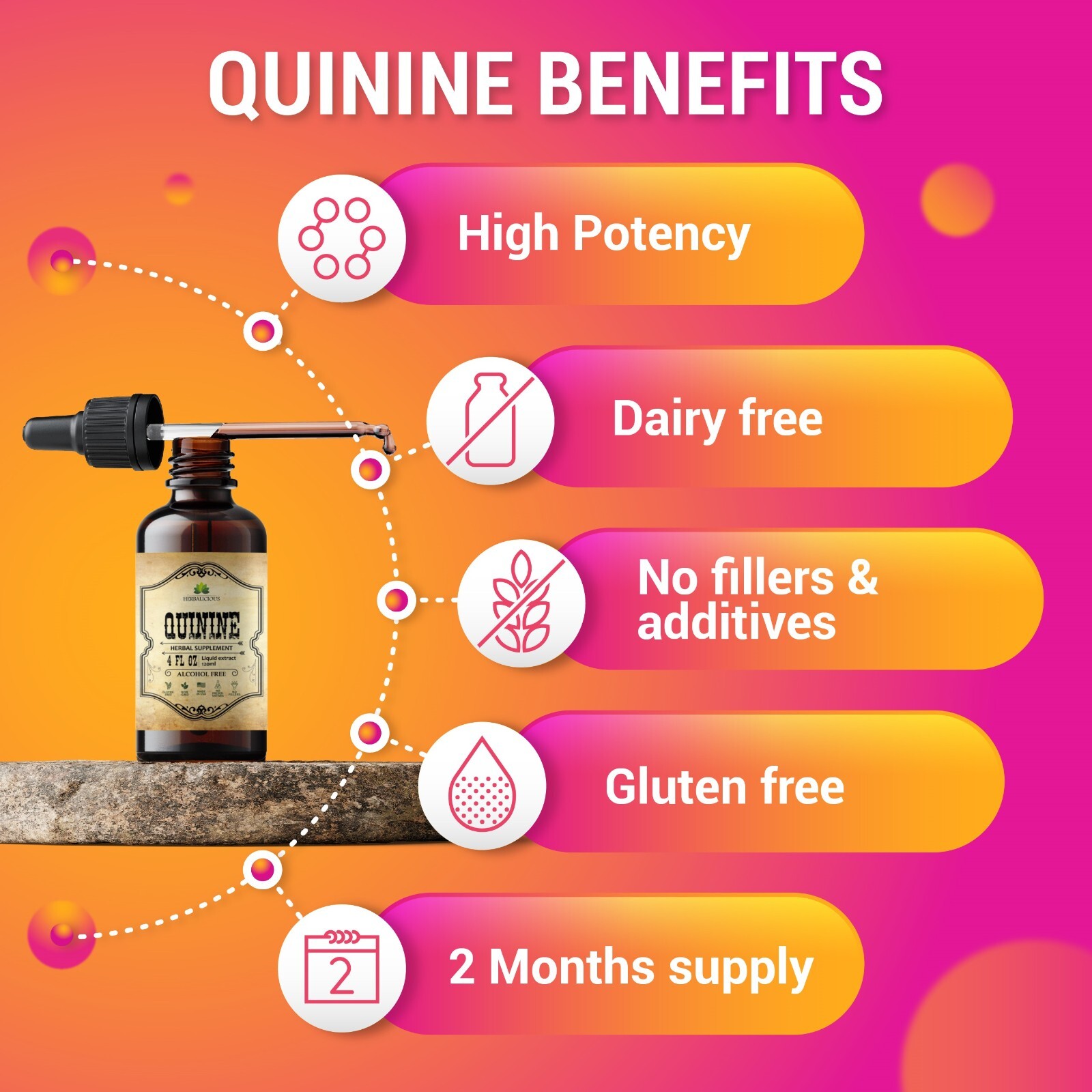 Quinine Liquid Extract 4oz – Cinchona Officinalis Bark