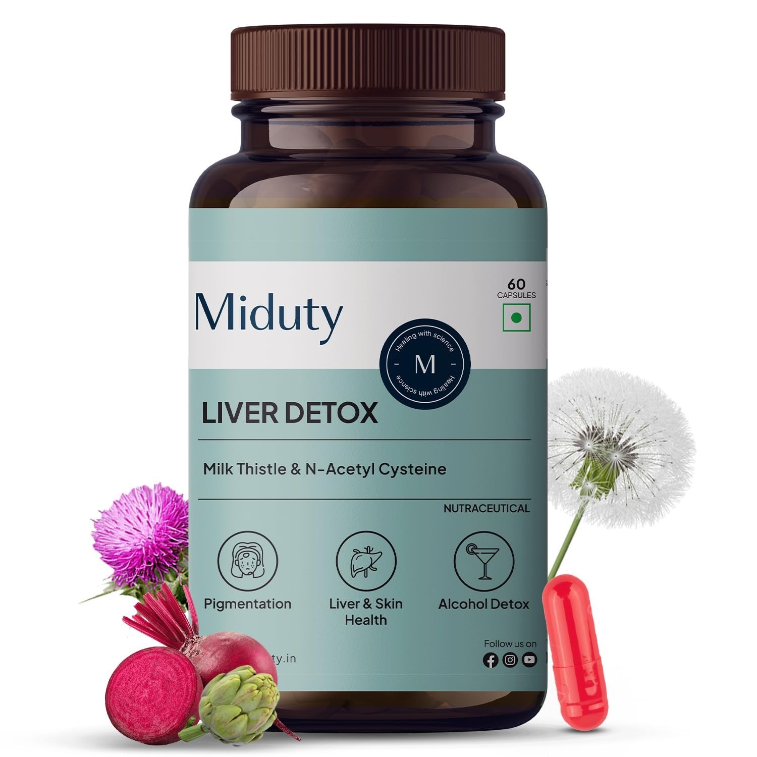 Miduty Liver Detox Supplement | Natural Body Detox | Liver Wellness Supplement