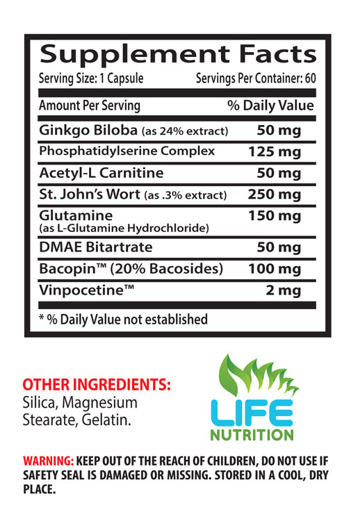 Improves Memory Functions – Memory & Brain Booster 775mg – DMAE Bitartrate 6B