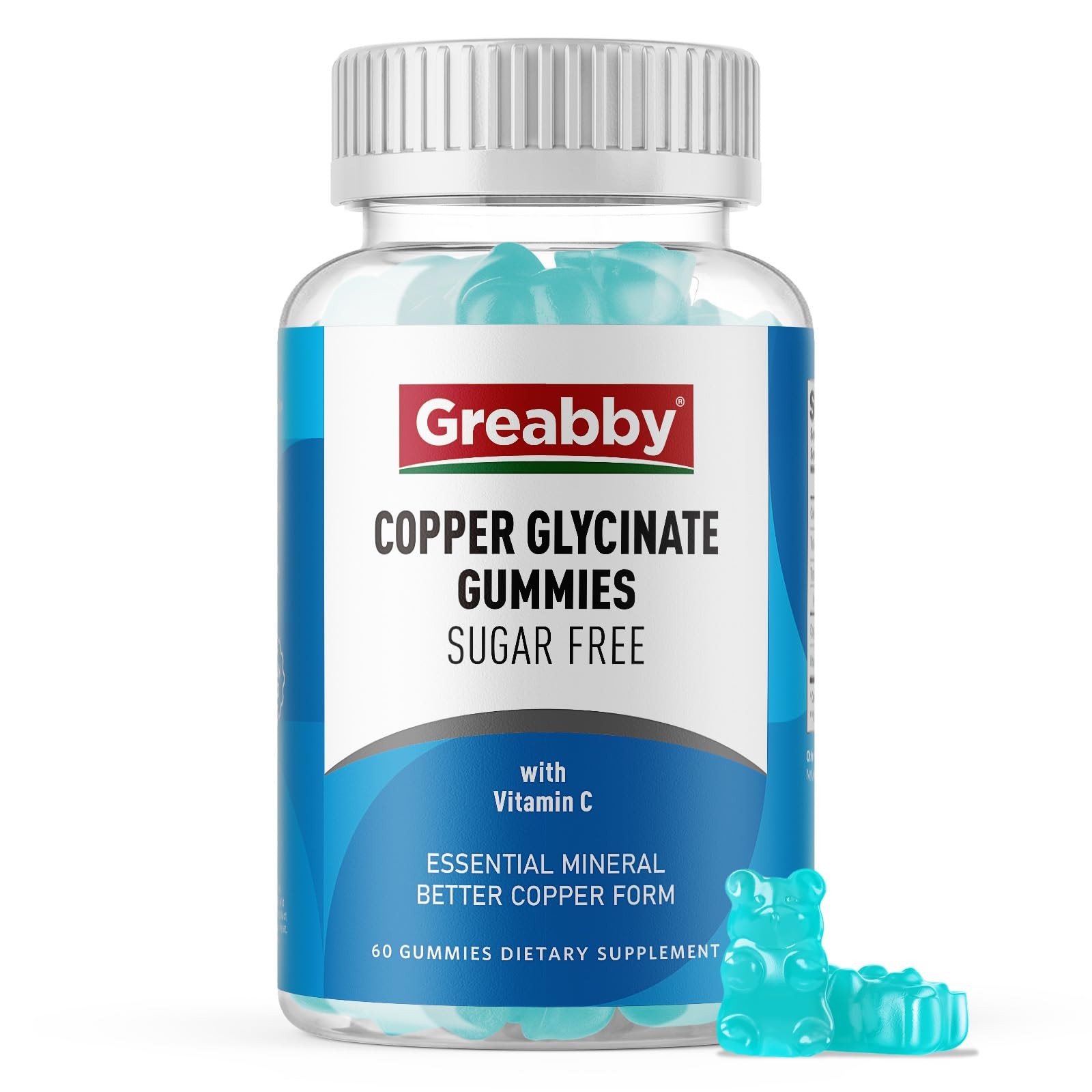 Copper Glycinate Gummies for Women, 2mg Chelated 1 Count (Pack of 60)