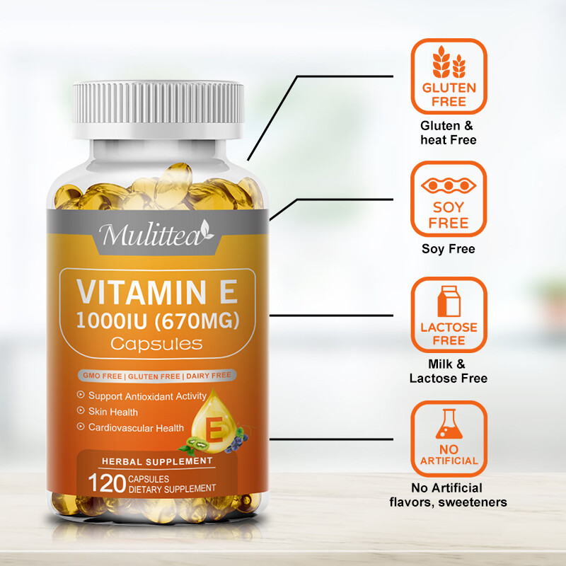 670mg Vitamin E 1000 Iu Capsules – Supports Skin, Hair, Immune and Eye Health