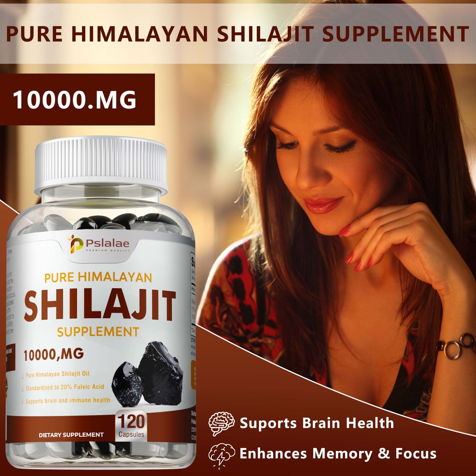 Pure Himalayan Shilajit 10000mg – Fulvic Acid – Stamina, Strength, Performance