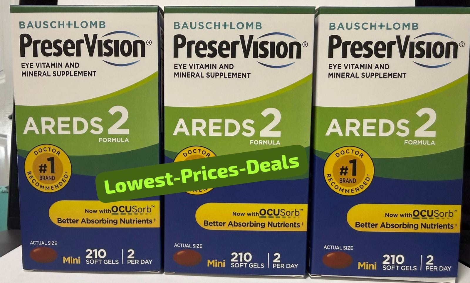3-Pack PreserVision AREDS 2 210Ct Mini Soft Gels Eye Supplement Exp 12/2028