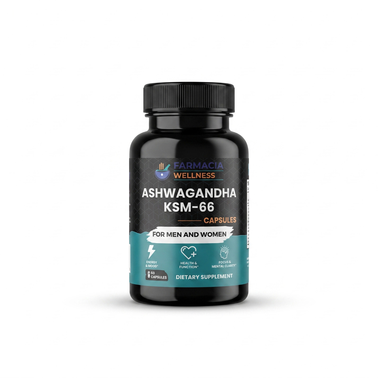 Farmacia Wellness Ashwagandha KSM-66 60 Capsules Stress Mood Energy & Focus