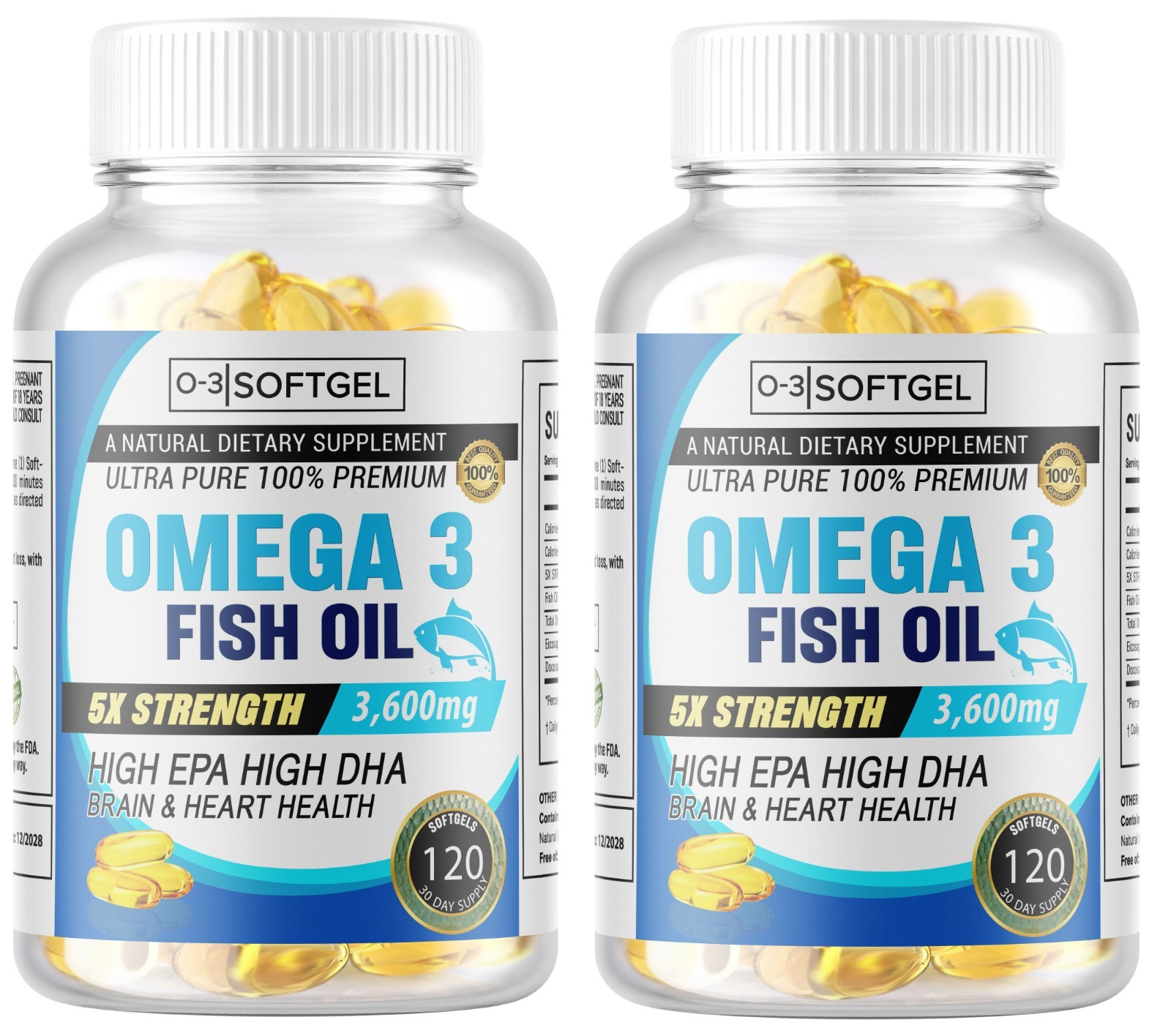 240 Omega 3 Fish Oil Capsules High Strength 8060mg EPA & DHA, Highest Potency US