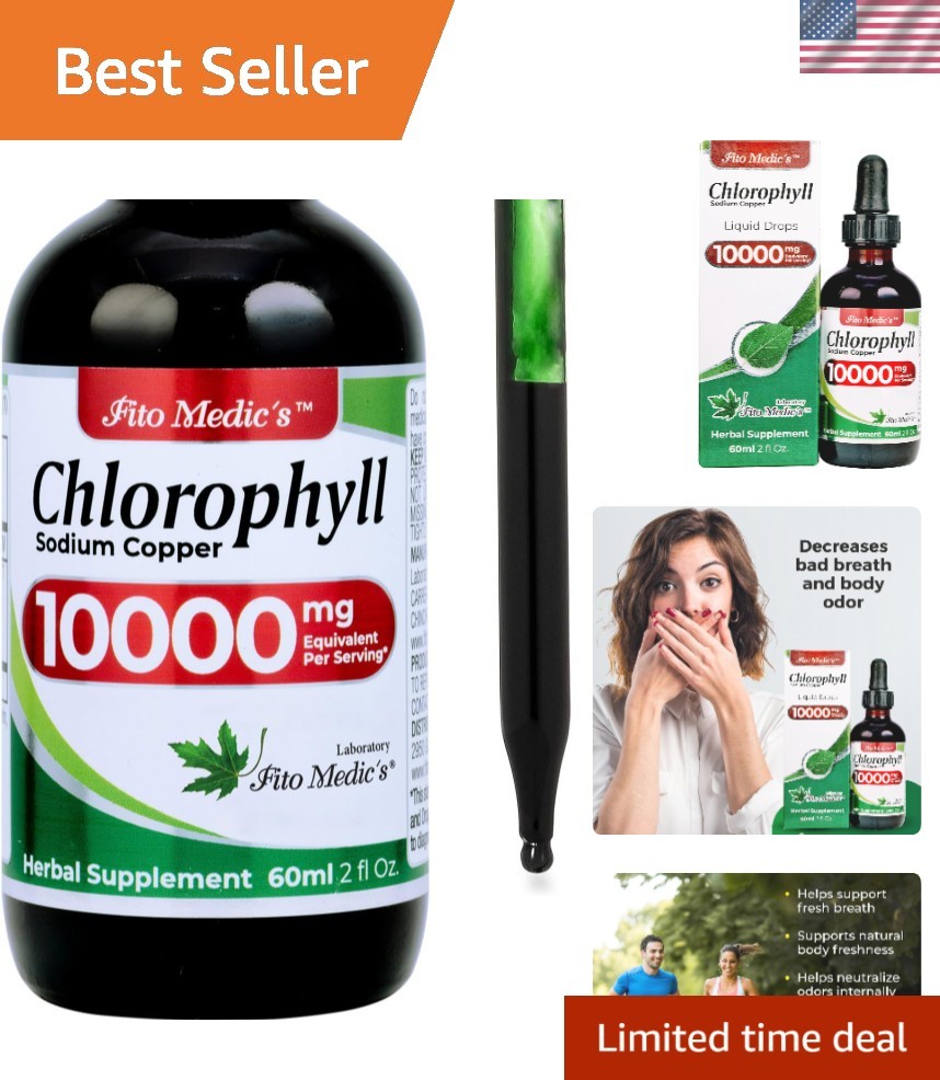Lab 2 oz Liquid Chlorophyll Drops – Daily Antioxidant Supplement for Wellness
