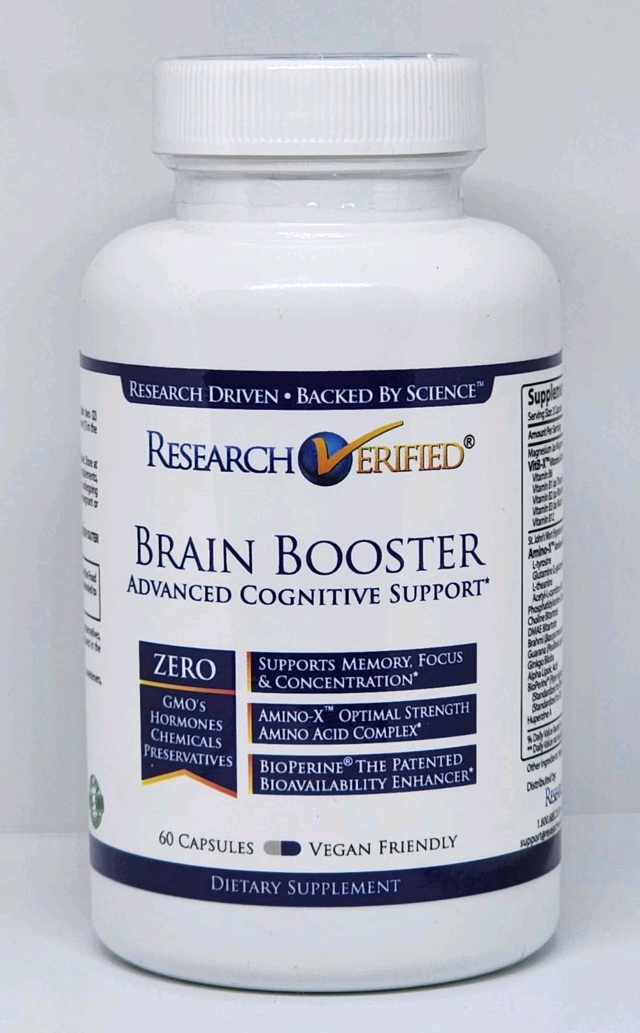 Research Verified Brain Booster Advanced Cognitive Support 60 Capsules Exp 11/26
