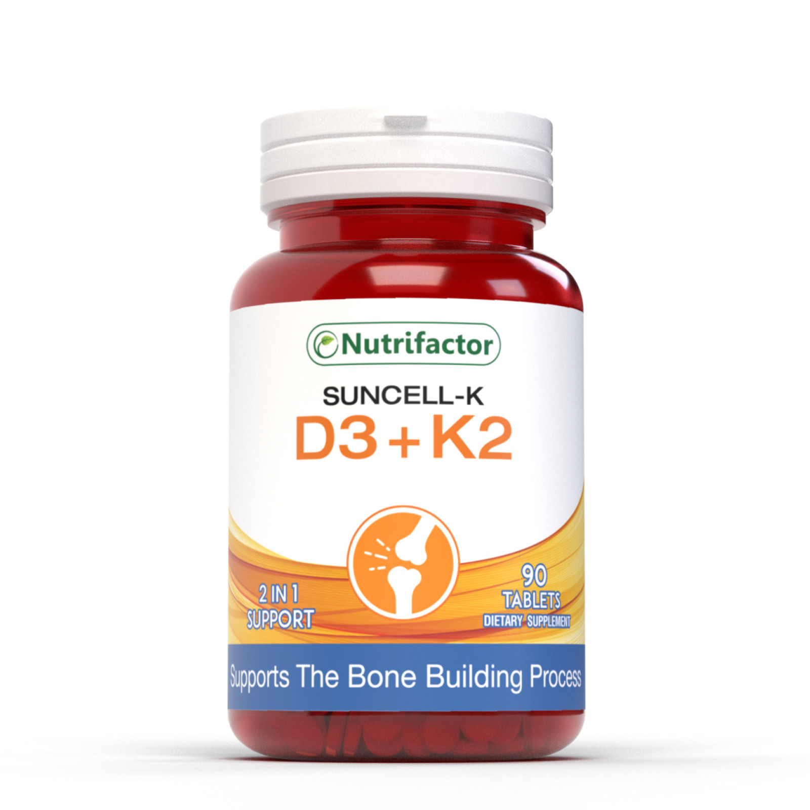 Vitamin D3 + K2 90 Tabs – 1000 IU D3 + 45 mcg K2 – Immune, Bone & Heart Support